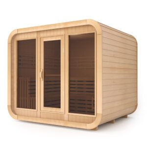Warmozy 6 People Wood Outdoor Square Sauna Room - Square 2